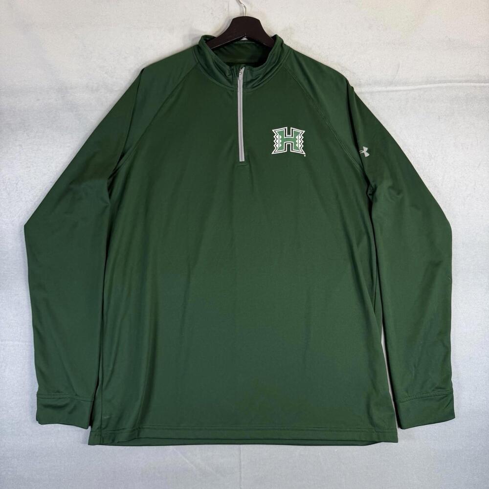 Under Armour University of Hawaii 1/4 Zip Pullover Mens XL Loose Green